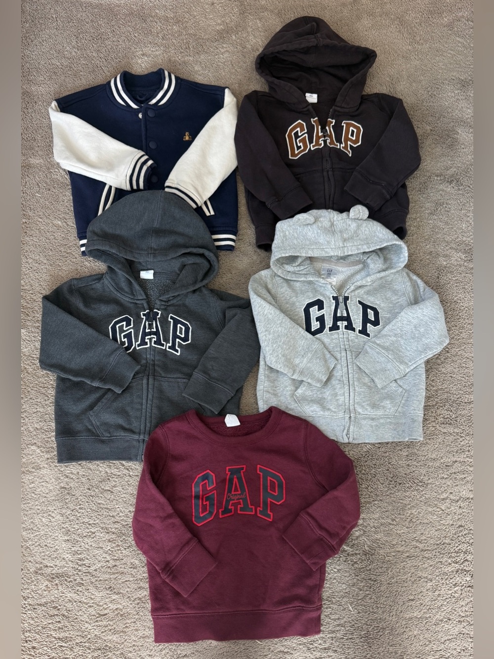 ♻️ Preowned Gap Kids Boys Varsity Jacket, Hoodies, Sweatshirt Bundle